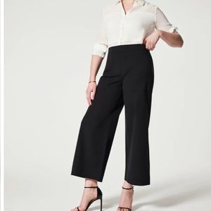 Spanx wide leg crop “on the go” black pants